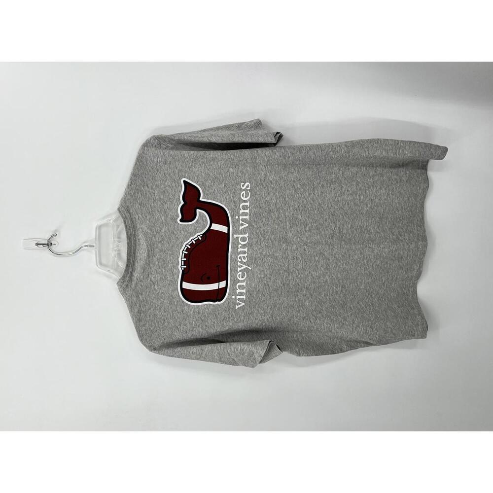 Vineyard Vines Football Whale Graphic‎ T-Shirt Large Cotton Gray